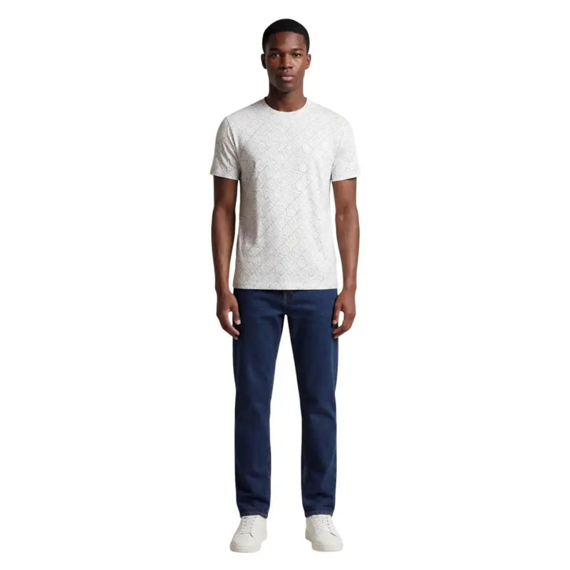 Armani Exchange t-shirt blanc à manches courtes pour homme t-shirt avec un motif géométrique subtil en tissu de coton doux