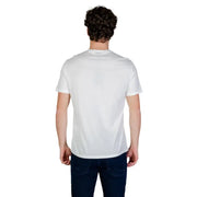 Armani Exchange hommes t-shirt en coton blanc, avec un col rond classique et des manches courtes