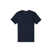 coton bleu marine Armani Exchange hommes t-shirt avec un design minimaliste et un logo de marque discret au niveau de l'encolure