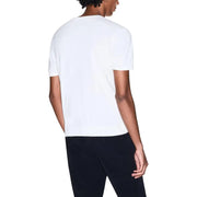 Armani Exchange hommes t-shirt T-shirt blanc à manches courtes et col rond, confectionné dans une matière douce pour une tenue décontractée.
