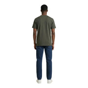 Armani Exchange T-shirt homme vert en coton, col rond, manches courtes et design simple.