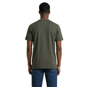 Armani Exchange T-shirt homme en coton vert olive, col rond classique et manches courtes.