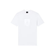 White armani exchange men t-shirt featuring a subtle minimalist front pocket design in soft cotton material