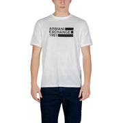 Blanc armani exchange coton à manches courtes de 1991 t-shirt avec imprimé graphique noir pour hommes par armani exchange