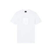 Blanc armani exchange hommes t-shirt avec un design de poche avant minimaliste et discret en coton doux