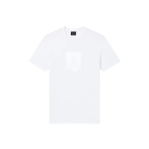 Blanc armani exchange hommes t-shirt avec un design de poche avant minimaliste et discret en coton doux