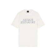 couleur crème Armani Exchange hommes t-shirt avec contours en gras Armani Exchange logo sur la poitrine