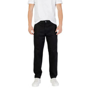 Pantalon chino noir de Armani Exchange présentant une coupe droite épurée et des détails de couture subtils