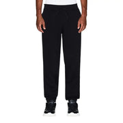 Armani Exchange Pantalon de jogging noir en coton pour homme, avec taille élastiquée à cordon et ourlets resserrés, idéal pour une tenue décontractée.