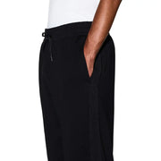 Armani Exchange Pantalon de sport noir pour homme, avec taille élastiquée à cordon et détails de coutures latérales.