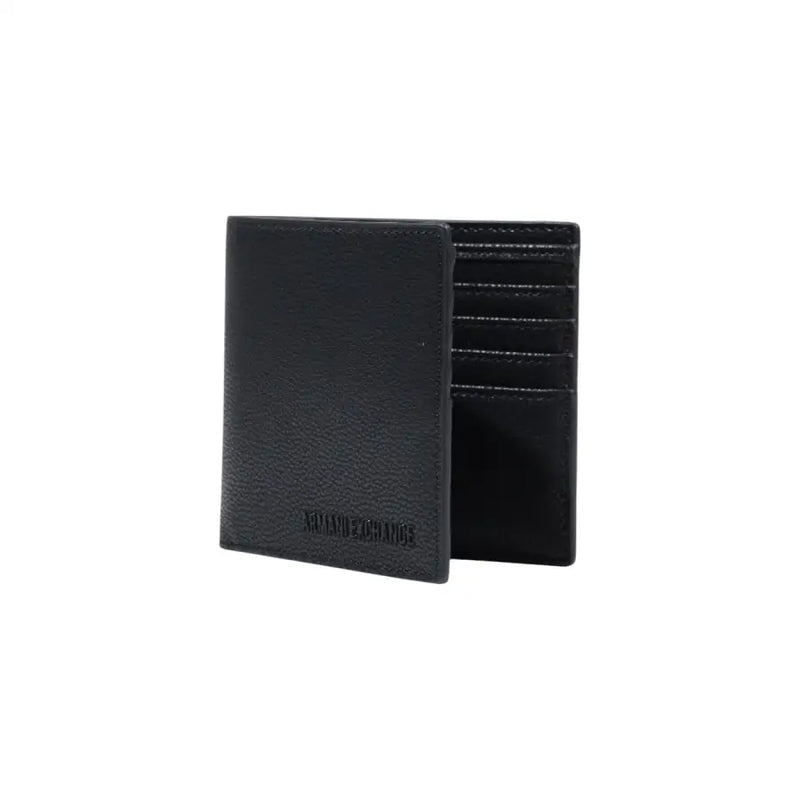 Armani Exchange Portefeuille homme en cuir noir texturé avec plusieurs emplacements pour cartes pour un rangement organisé