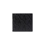 Texture noire Armani Exchange Portefeuille homme en cuir orné du logo AXA en relief.