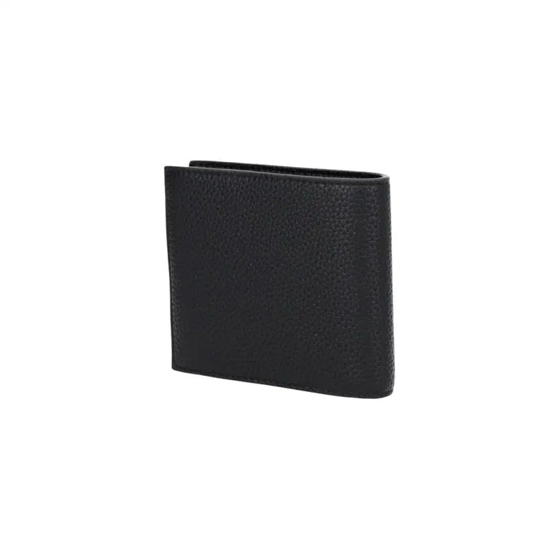 Armani Exchange Portefeuille pour homme en cuir noir texturé, mettant en valeur la qualité du matériau et le design élégant.