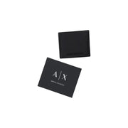 Noir Armani Exchange Portefeuille pour homme en cuir texturé, format portefeuille à deux volets, idéal au quotidien.