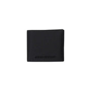 Armani Exchange portefeuille homme en cuir texturé noir à deux volets avec Armani Exchange en relief au centre