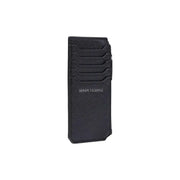 Porte-cartes en cuir noir avec motif en relief Armani Exchange logo, partie de Armani Exchange collection de portefeuilles pour hommes