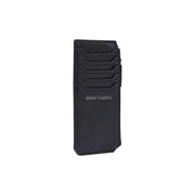 Black leather card holder with embossed armani exchange logo from armani exchange men wallet polyester zip 13x7x1.5