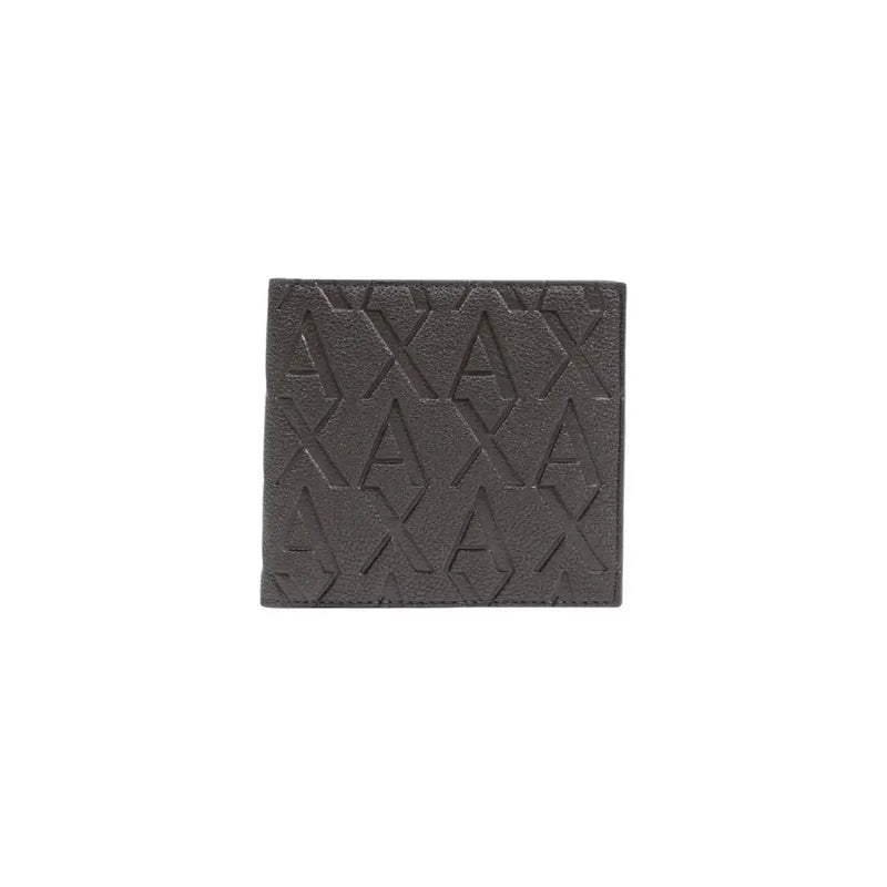 texture gris foncé Armani Exchange Portefeuille pour homme avec logo AXA en relief répété, pour un usage quotidien élégant