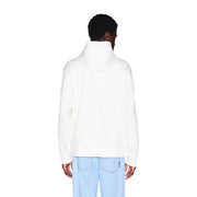 Armani exchange Sweat à capuche blanc en coton pour homme, manches longues et coupe décontractée.
