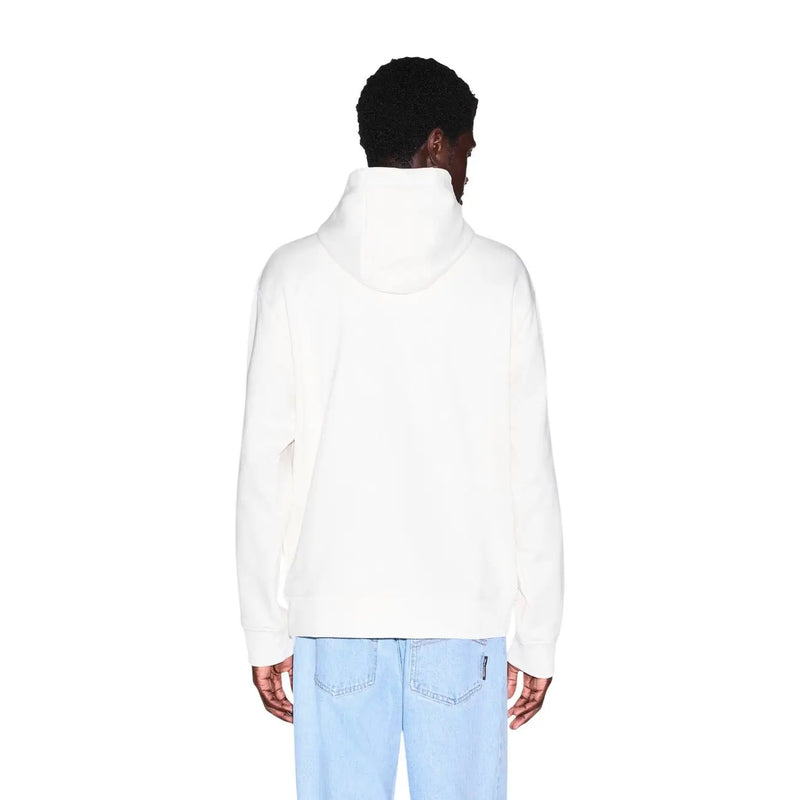 Armani exchange Sweat à capuche blanc en coton pour homme, manches longues et coupe décontractée.