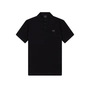 Noir Armani Exchange Polo homme en coton à manches courtes, orné d'un discret logo sur la poitrine et de détails au col.