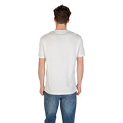 Armani exchange T-shirt blanc à manches courtes et col rond pour homme, en coton blanc classique.