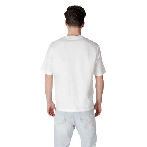 Armani Exchange men white cotton short sleeve t shirt with classic crew neck and comfortable fit
