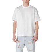Armani Exchange men white cotton short sleeve round neck t shirt in oversized soft cotton fabric