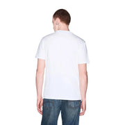 Armani Exchange T-shirt blanc en coton pour homme, col rond simple et manches courtes, vue de face