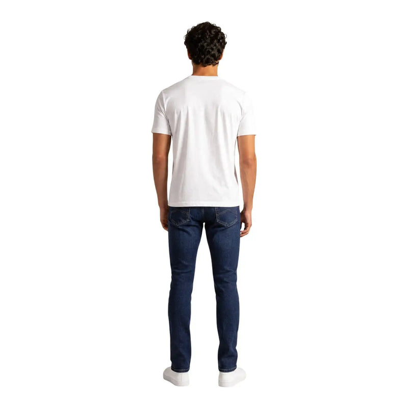 Armani Exchange T-shirt blanc en coton pour homme, col rond simple et manches courtes, vue de face