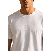 Armani Exchange T-shirt blanc en coton pour homme avec un logo brodé discret sur le devant