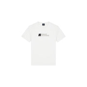 Armani Exchange T-shirt blanc en coton pour homme avec un logo argenté discret sur la poitrine, idéal pour une tenue décontractée.