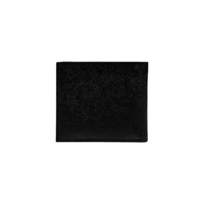 Black textured rectangular wallet from Armani Exchange Mens Fall Winter collection