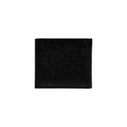 Armani exchange mens black wallet with textured woven pattern for fall winter collection front side view
