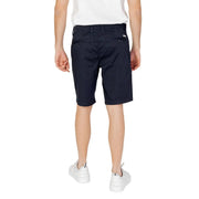 Armani Exchange men’s navy blue cotton blend chino shorts with classic fit and subtle stitching details