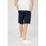Armani Exchange men’s blue cotton blend chino shorts with a clean tailored fit and subtle stitching details
