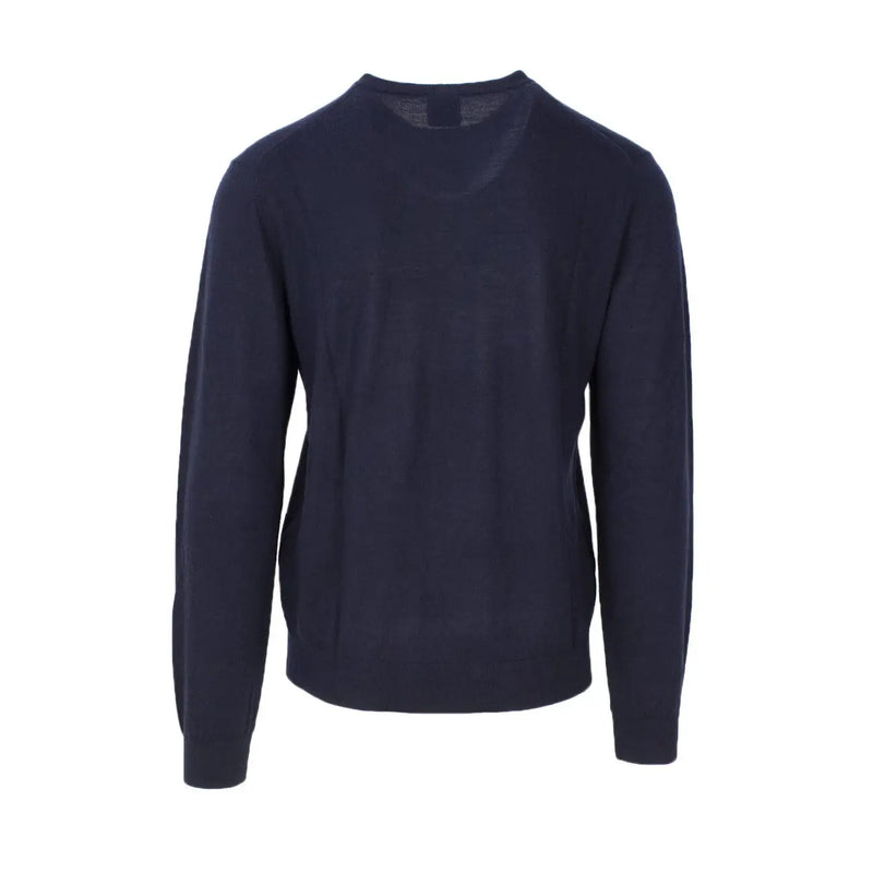 Armani Exchange men’s navy blue crew neck sweater made of wool blend perfect for casual and formal wear