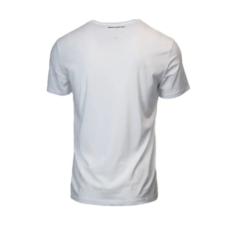 Armani Exchange men’s white short-sleeved t-shirt with classic crew neck and subtle logo made of 100% cotton