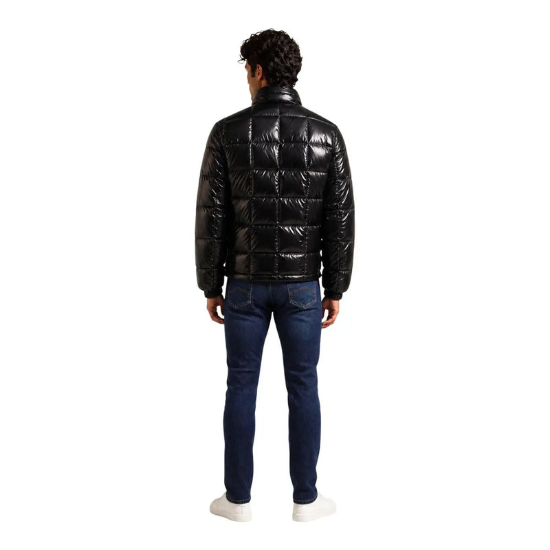 Armani Exchange Doudoune noire pour homme, matelassée et brillante, vue de face