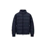 Armani Exchange Doudoune homme bleu marine foncé à col montant et surpiqûres horizontales, vue de face