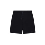 Armani Exchange Short noir pour homme, taille élastiquée avec cordon de serrage et logo discret sur le bas de la jambe droite, vue de face