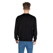 Armani Exchange Sweat-shirt noir pour homme, col rond et manches longues, vue de face