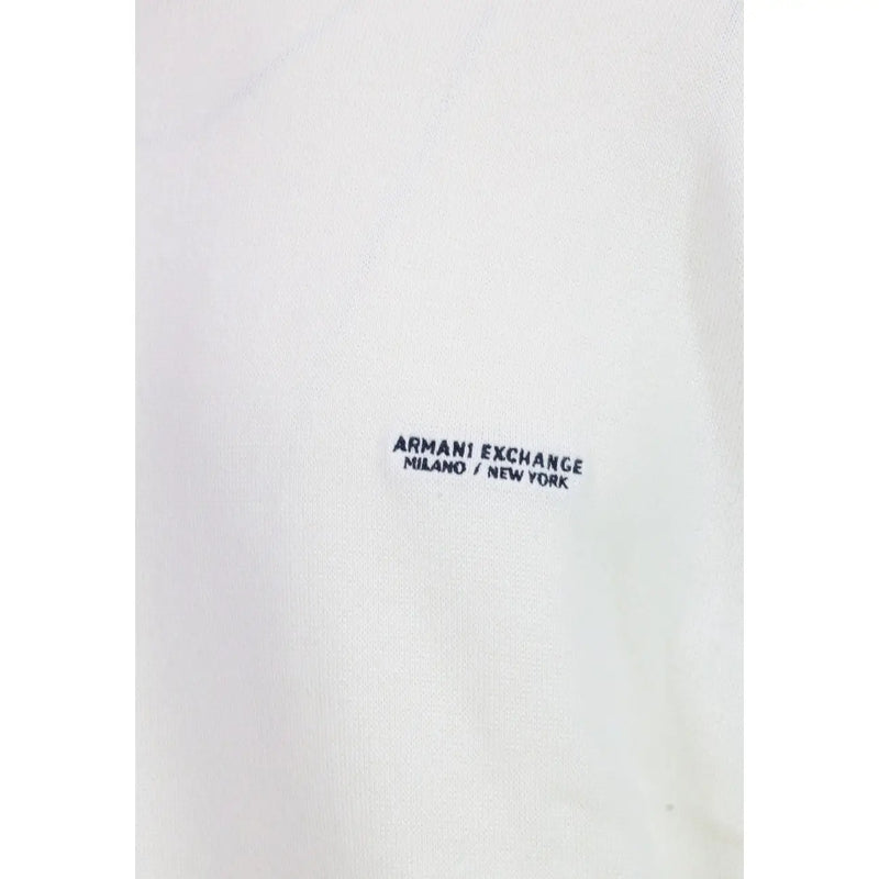 Armani Exchange Sweat à capuche blanc pour homme avec broderies noires Armani Exchange Logo Milano New York, vue de face