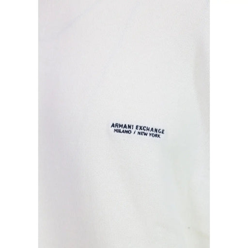 Armani Exchange Sweat à capuche blanc pour homme avec broderies noires Armani Exchange Logo Milano New York, vue de face