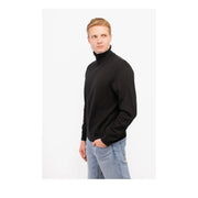 Armani Exchange turtleneck sweater for men in black with smooth fitted silhouette, front view