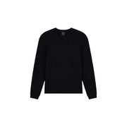 Armani Exchange viscose sweater for men in black with subtle texture and crew neck, front view