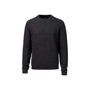 Armani Exchange Pull en viscose noir pour homme, à côtes et logo au col, vue de face