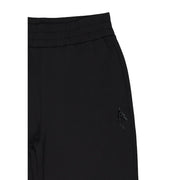 Armani Exchange Pantalon de sport noir en coton pour femme, orné d'un logo discret et scintillant brodé sur la cuisse.