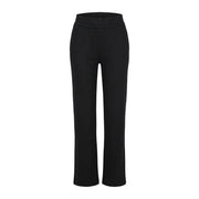 Armani Exchange Pantalon noir en coton taille haute pour femme, à la coupe droite élégante