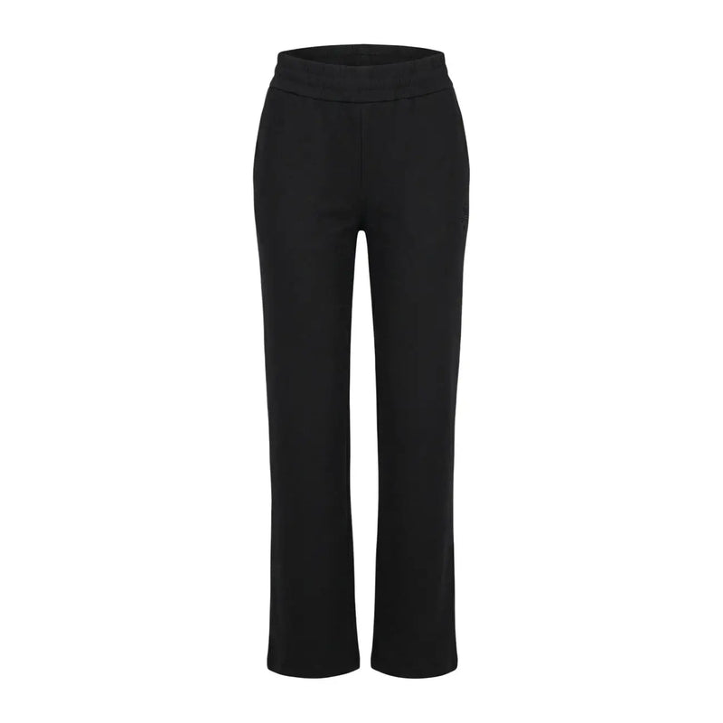 Armani Exchange Pantalon noir en coton taille haute pour femme, à la coupe droite élégante
